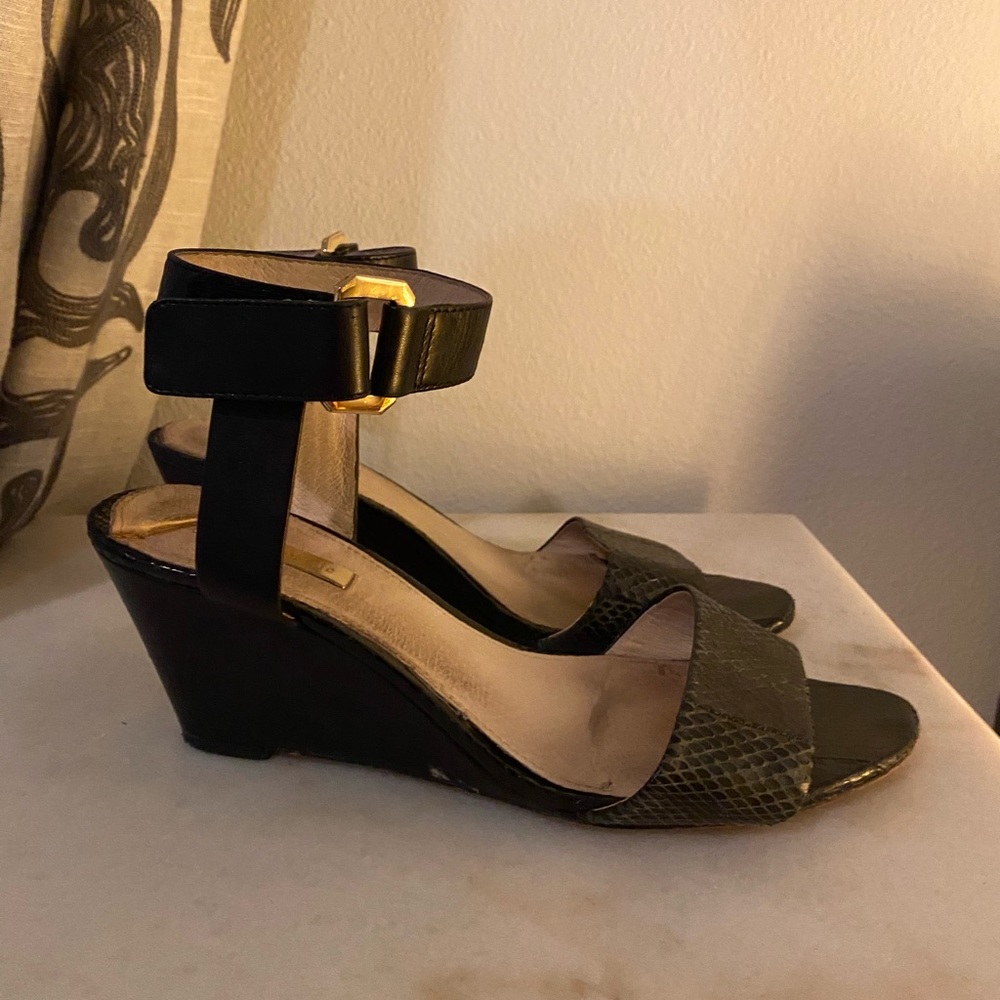 Black Wedge Sandals